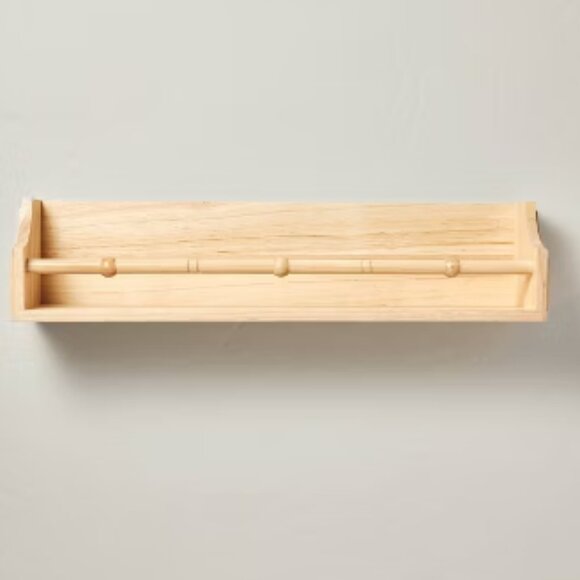 Hearth & Hand with Magnolia Rubberwood Nursery Single-Rail Wall Shelf NWT - Picture 3 of 4